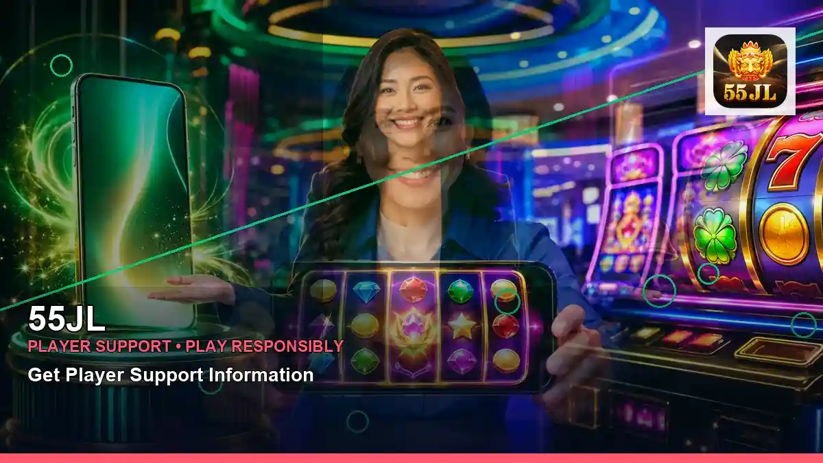 55JL first casino deposit and wallet options featuring an adult Filipina casino host with a right close-up composition