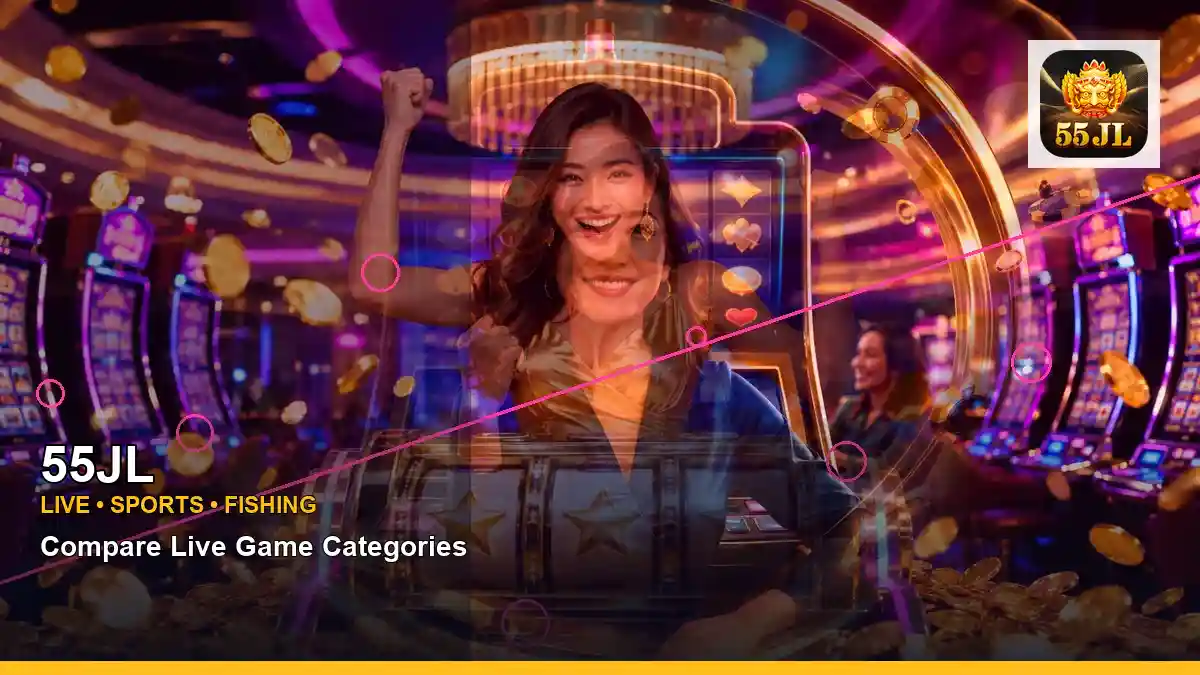 55JL right close-up neon jackpot slot games highlighting mobile-friendly casino play